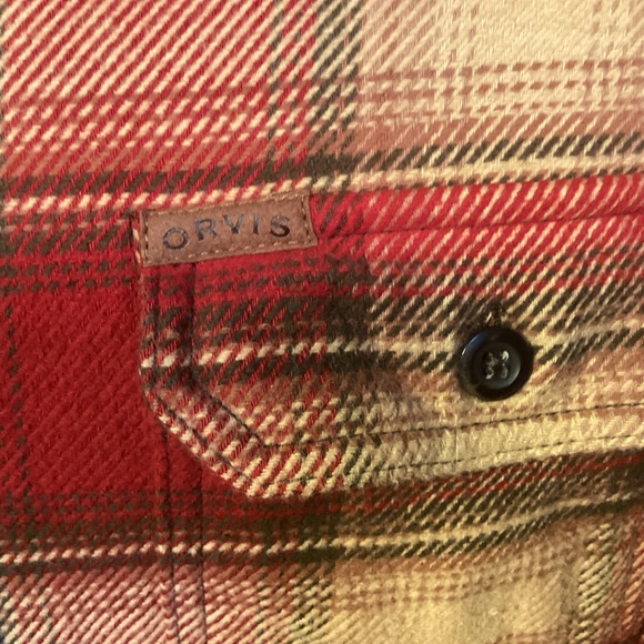 Orvis Flannel Shirt Jacket with side pockets mens size medium - Picture 6 of 10